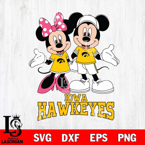 Iowa Hawkeyes Mickey Minnie Mouse Sport Svg Eps Dxf Png File, NCAA svg , File Cut , Digital Download , Instant Download, Cut Svg Files