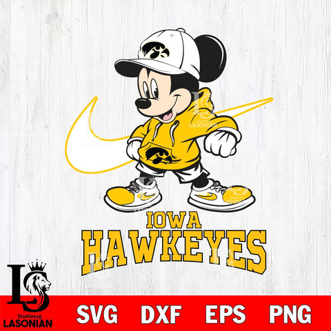 Iowa Hawkeyes Mickey Mouse NIKE, Svg Eps Dxf Png File, Digital Download