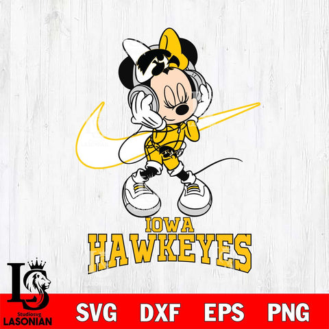 Iowa Hawkeyes Minnie Mouse Dancing NIKE, Svg Eps Dxf Png File, Digital Download