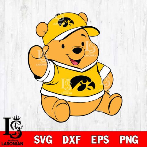 Iowa Hawkeyes Pooh Bear Svg Eps Dxf Png File, NCAA svg, Digital Download, Instant Download