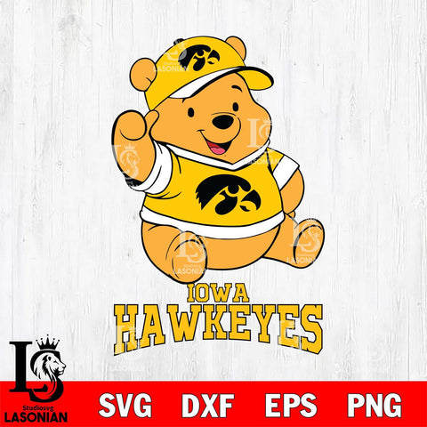 Iowa Hawkeyes Pooh Bear Disney, Svg Eps Dxf Png File, Digital Download