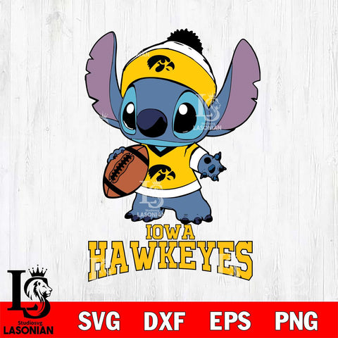 Iowa Hawkeyes Stitch Disney, Svg Eps Dxf Png File, Digital Download