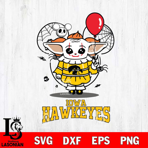 Iowa Hawkeyes Stitch Pennywise Halloween Svg Eps Dxf Png File, Digital Download, Instant Download