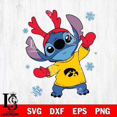 Iowa Hawkeyes Stitch Santa Christmas Svg Eps Dxf Png File, Digital Download, Instant Download