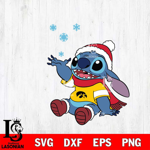 Iowa Hawkeyes Stitch Wearing Winter Scarf Svg Eps Dxf Png File, Digital Download, Instant Download