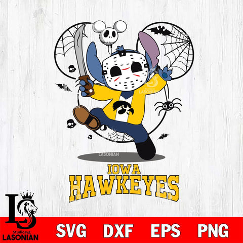 Iowa Hawkeyes Stitch jason voorhees Halloween Svg Eps Dxf Png File, Digital Download, Instant Download