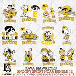 Iowa Hawkeyes  Snoopy NCAA Bundle 12 SVG Svg Eps Dxf Png File, Digital Download