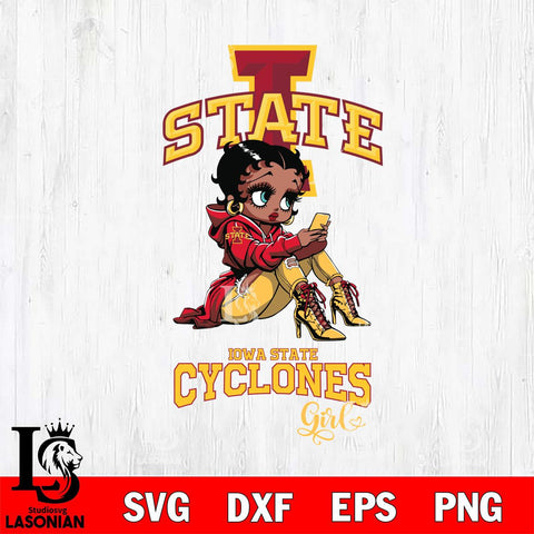 Iowa State Cyclones Beauty Black Fan Girl Football, Svg Eps Dxf Png File, Digital Download