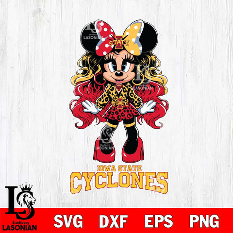 Iowa State Cyclones Beauty Minnie Mouse Svg Eps Dxf Png File, Digital Download, Instant Download