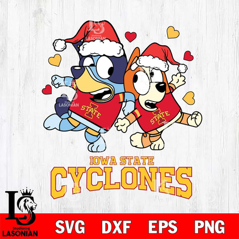 Iowa State Cyclones Bluey Christmas NFL Svg Eps Dxf Png File, Digital Download