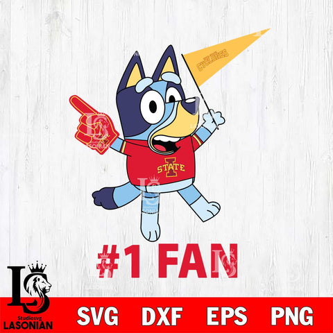 Iowa State Cyclones Bluey #1 Fan Svg Eps Dxf Png File,NCAA Svg Files,Bluey svg ,Digital Download ,Instant Download, Cricut File