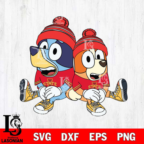 Iowa State Cyclones Bluey & Bingo Christmas Svg Eps Dxf Png File, Digital Download, Instant Download