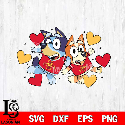 Iowa State Cyclones Bluey heart Svg Eps Dxf Png File, Digital Download, Instant Download