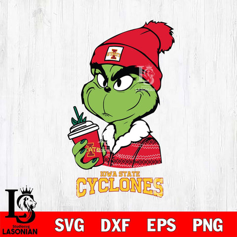 Iowa State Cyclones Boujee Grinch Christmas Cut Files Cricut, Svg Dxf Eps Png file, Digital download , Silhouette