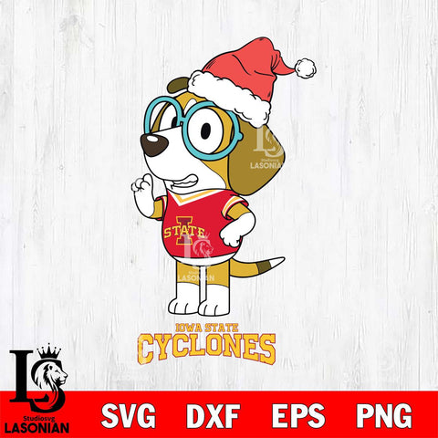 Iowa State Cyclones Christmas Bluey Honey Sport Cut Files,Bluey Cricut,Christmas Svg , Bluey svg , Digital Download, dxf eps png pdf file