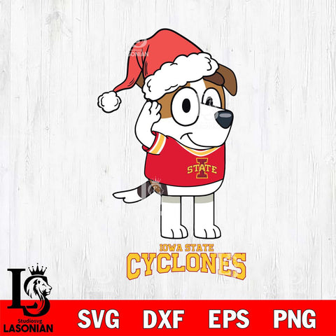 Iowa State Cyclones Christmas Bluey Jack Sport Cut Files,Bluey Cricut,Christmas Svg , Bluey svg , Digital Download, dxf eps png pdf file