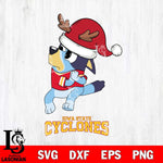 Iowa State Cyclones Christmas Bluey Santa Claus Cut Files,Bluey Cricut,Christmas Svg , Bluey svg , Digital Download, dxf eps png pdf file