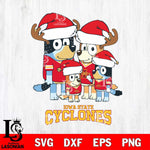 Iowa State Cyclones Christmas Bluey Santa Family Cut Files,Bluey Cricut,Christmas Svg , Bluey svg , Digital Download, dxf eps png pdf file