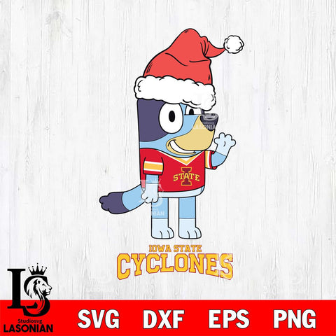 Iowa State Cyclones Christmas Bluey Say Hi Cut Files,Bluey Cricut,Christmas Svg , Bluey svg , Digital Download, dxf eps png pdf file