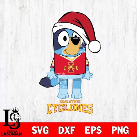 Iowa State Cyclones Christmas Bluey Sport Cut Files,Bluey Cricut,Christmas Svg , Bluey svg , Digital Download, dxf eps png pdf file