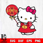 Iowa State Cyclones Cute Hello Kitty 2 Svg Eps Dxf Png File, Digital Download, Instant Download