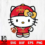 Iowa State Cyclones Cute Hello Kitty Football 10 Svg Eps Dxf Png File, NCAA svg, Digital Download, Instant Download