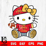 Iowa State Cyclones Cute Hello Kitty Football 11 Svg Eps Dxf Png File, NCAA svg, Digital Download, Instant Download