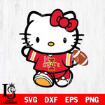 Iowa State Cyclones Cute Hello Kitty Football 7 Svg Eps Dxf Png File, NCAA svg, Digital Download, Instant Download