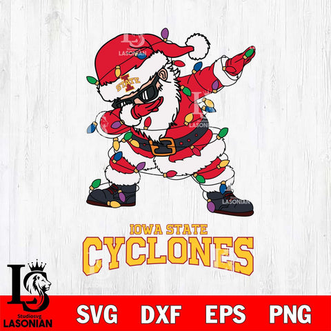 Iowa State Cyclones Dabbing Santa Claus Ugly Christmas Svg dxf eps png pdf file,NCAA svg,Digital Download,Cricut file