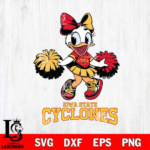 Iowa State Cyclones Daisy Duck Cheerleader Disney, Svg Eps Dxf Png File, Digital Download