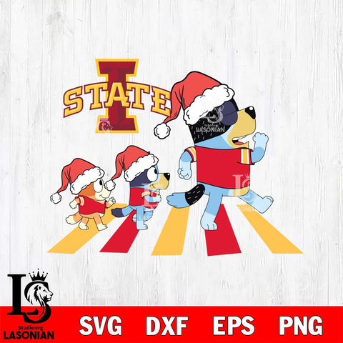 Iowa State Cyclones Family Bluey Walking Christmas Svg Eps Dxf Png File, Digital Download, Instant Download