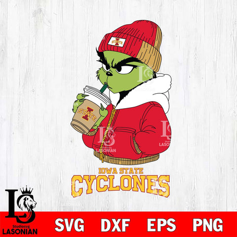 Iowa State Cyclones Grinch Bougie Christmas Cut Files Cricut, Svg Dxf Eps Png file, Digital download , Silhouette