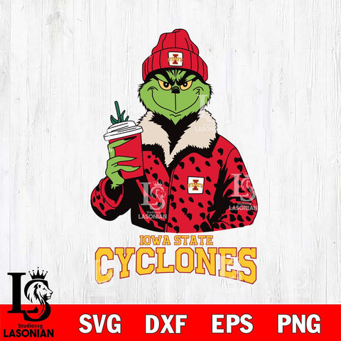 Iowa State Cyclones Grinch Christmas Cut Files Cricut, Svg Dxf Eps Png file, Digital download , Silhouette