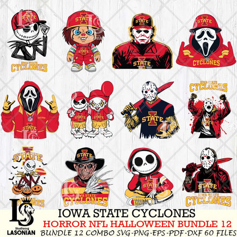 Iowa State Cyclones Halloween Bundle 12 SVG Svg Eps Dxf Png File, NCAA bundle svg, Digital Download, Instant Download