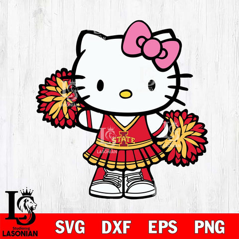 Iowa State Cyclones Hello Kitty Cheerleader 11 Svg Eps Dxf Png File, Digital Download, Instant Download