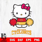 Iowa State Cyclones Hello Kitty Cheerleader 2 Svg Eps Dxf Png File, Digital Download, Instant Download