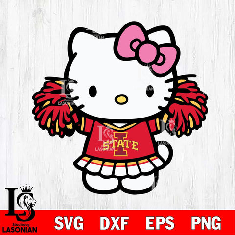 Iowa State Cyclones Hello Kitty Cheerleader 3 Svg Eps Dxf Png File, Digital Download, Instant Download