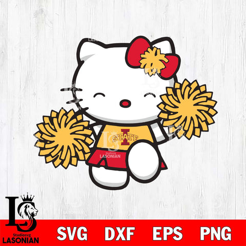 Iowa State Cyclones Hello Kitty Cheerleader Svg Eps Dxf Png File, Digital Download, Instant Download