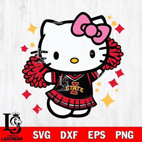 Iowa State Cyclones Hello Kitty Cheerleader 4 Svg Eps Dxf Png File, Digital Download, Instant Download