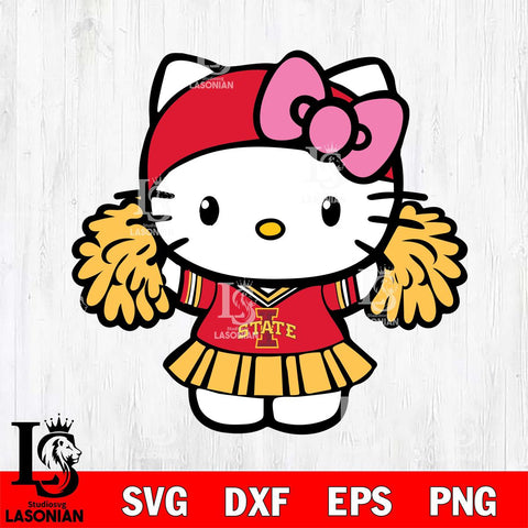 Iowa State Cyclones Hello Kitty Cheerleader 5 Svg Eps Dxf Png File, Digital Download, Instant Download