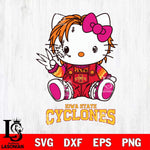 Iowa State Cyclones Hello Kitty Horror Svg Eps Dxf Png File, Digital Download