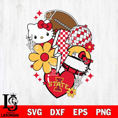 Iowa State Cyclones Hello Kitty NCAA 2 Svg Eps Dxf Png File, Digital Download, Instant Download