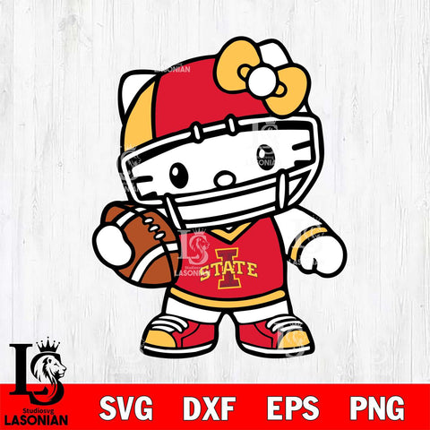 Iowa State Cyclones Hello Kitty sport 2 Svg Eps Dxf Png File, NCAA svg, Digital Download, Instant Download