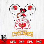 Iowa State Cyclones Mickey Heart Rugby Svg Eps Dxf Png File, Digital Download ,Instant Download, Cricut File