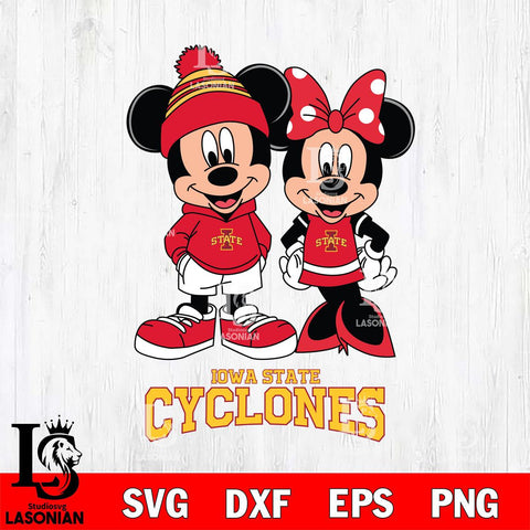 Iowa State Cyclones Mickey Minnie Mouse Cute Football Svg Eps Dxf Png File, NCAA svg , File Cut , Digital Download , Instant Download, Cut Svg Files