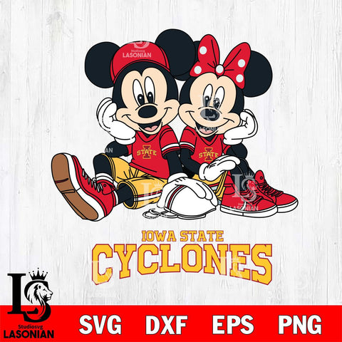 Iowa State Cyclones Mickey Minnie Mouse Football Sit Svg Eps Dxf Png File, NCAA svg , File Cut , Digital Download , Instant Download, Cut Svg Files