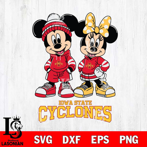 Iowa State Cyclones Mickey Minnie Rugby Hoodie Svg Eps Dxf Png File, NCAA svg , File Cut , Digital Download , Instant Download, Cut Svg Files