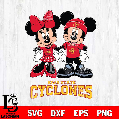 Iowa State Cyclones Mickey Minnie Rugby ball Svg Eps Dxf Png File, NCAA svg , File Cut , Digital Download , Instant Download, Cut Svg Files