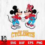 Iowa State Cyclones Mickey Minnie Valentine Rugby Svg Eps Dxf Png File, Digital Download ,Instant Download, Cricut File