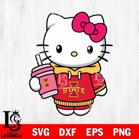 Iowa State Cyclones Pretty Hello Kitty Svg Eps Dxf Png File, Digital Download, Instant Download